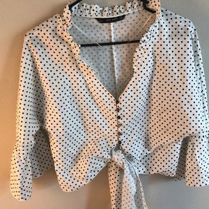 Zara flare sleeve crop top